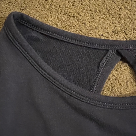 Old Navy Active Navy Blue Long Sleeve Open Back Thumb Holes Top Sweatshirt PS - Picture 7 of 7